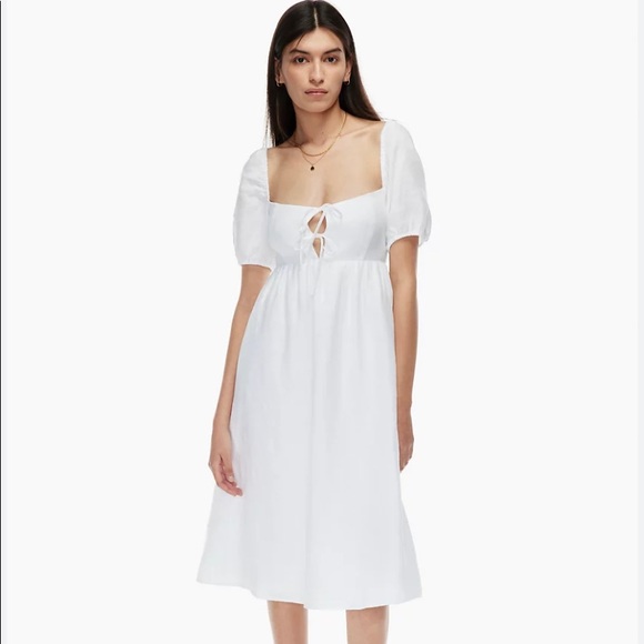 Aritzia Wilfred linen midi dress in white size 6. - Picture 1 of 5